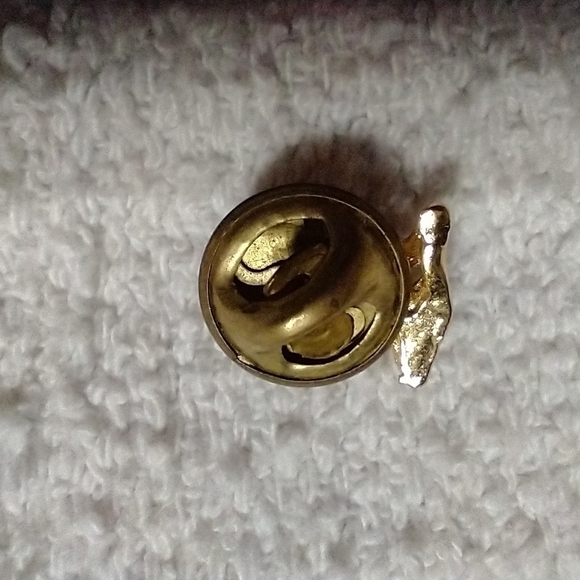 Goldtone apple pin 🍎 📍.5 inch wide - Picture 2 of 3